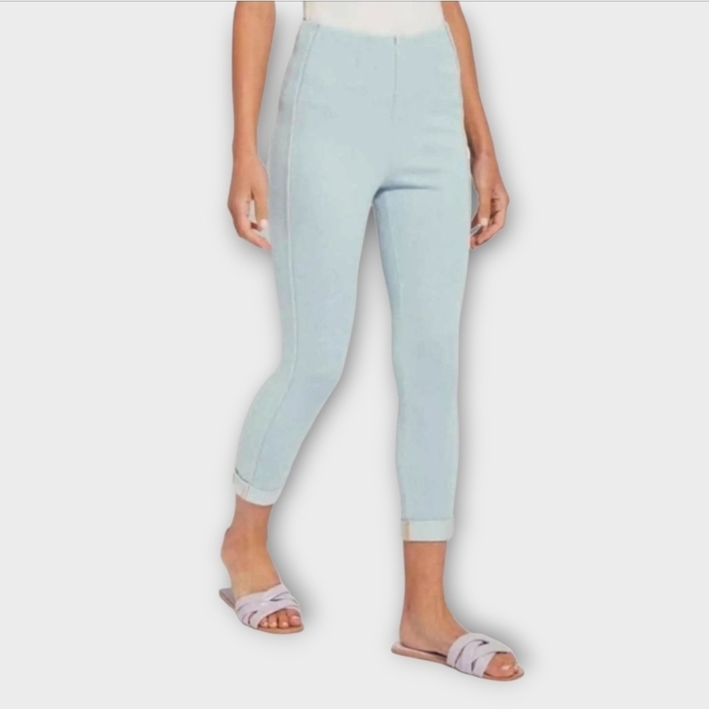 NWT Lysse Venice Cuff Cropped Blue Tint Leggings ~Small - Picture 1 of 6